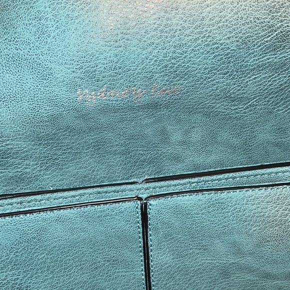 New Sydney Love aqua turquoise vegan leather handbag purse clutch - Picture 4 of 10